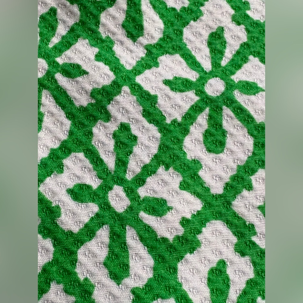 American Living Green & White Geometric Floral Sheath Dress - Size 8 - Picture 14 of 16
